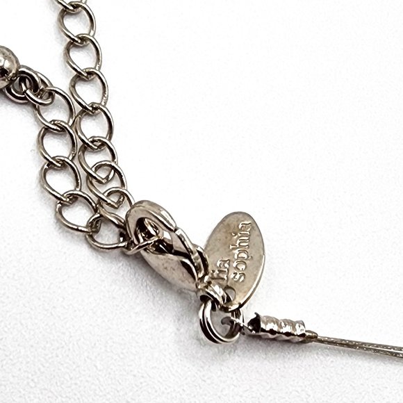 LIA SOPHIA COTTON CANDY Silver Pink Teardrop Floating Bead Signed Necklace - Picture 11 of 12